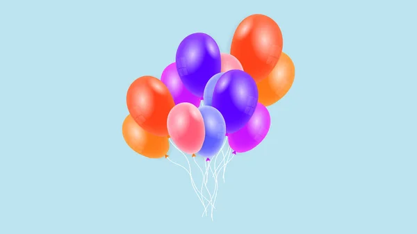 Bright Colored Balloons Flat Modern Design Isolated Background Illustration Vector — Stock Vector