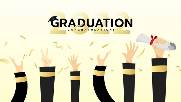 Graduation Congratulations Class 2022 Isolated Background Ilustracja Wektorowa Eps — Wektor stockowy