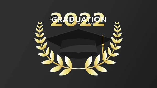 Das Logo Der Abschlussklasse 2022 Ist Einfach Vorlage Für Graduierungsentwurf — Stockvektor
