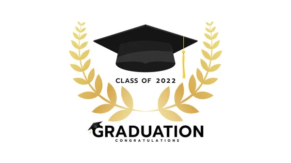 2022 mezuniyet kapağı beyaz arkaplanlı, Vektör illüstrasyon EPS 10