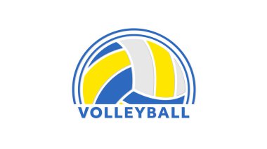 Beyaz arkaplanda voleybol logosu izole edilmiş, illüstrasyon Vector EPS 10, Voleybol Şampiyonası Logosu için kullanılabilir