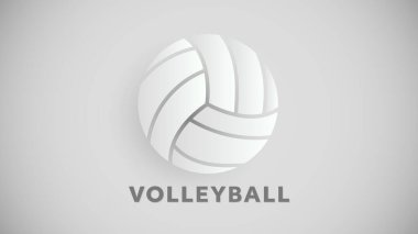 Voleybol sembolü vektörü, voleybol topunun çizgi çizimi, gri arka planda izole edilmiş, illüstrasyon Vector EPS 10, Voleybol Şampiyonası Logosu
