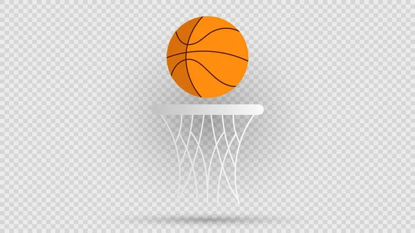 Baloncesto Naranja Aro Aislado Sobre Fondo Transparente Ilustración Vectorial Eps — Vector de stock