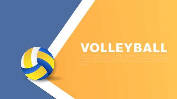 Voleibol Linha Quadra Com Espaço Cópia Para Texto Ilustração Vector — Vetor de Stock