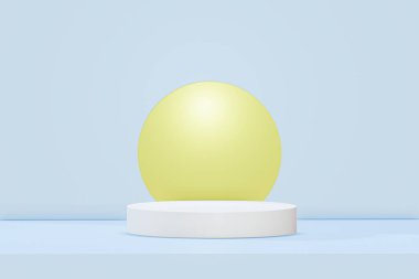 boş podyum beyaz arkaplan, 3d görüntüleme