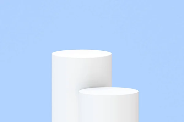 White Paper Roll Blue Background Rendering — Stock Photo, Image