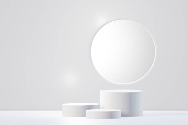 white podium with empty space for your text. 3d illustration