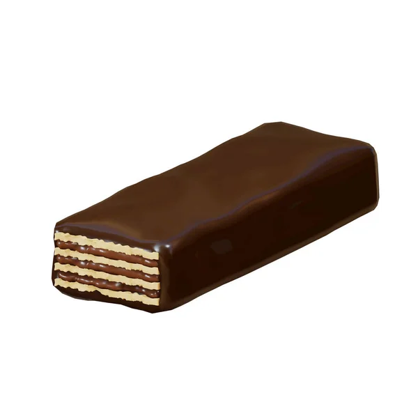 Chocolate Revestido Wafer Crocante Para Produto Embalagem Com Caminho Recorte — Fotografia de Stock