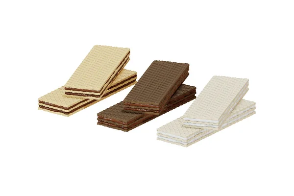 Wafer Set Chocolate White Chocolate Product Packaging Clipping Path Isolated — 스톡 사진