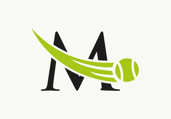 Tennis Logo Design Mall Brev Tennis Sport Academy Club Logo — Stock vektor