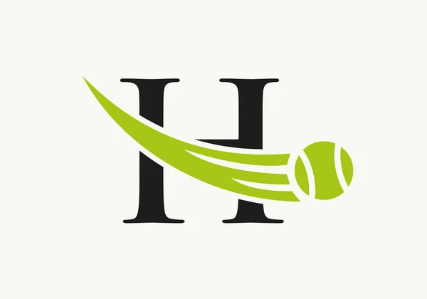 テニスロゴデザインテンプレート Hテニススポーツアカデミー Hレター付きクラブロゴ — ストックベクタ