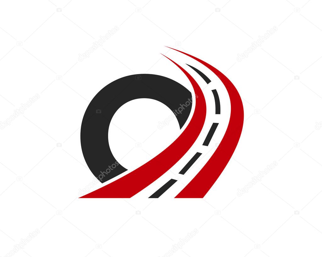 Transport Logo With O Letter Concept. O Letter Road Logo Design Template