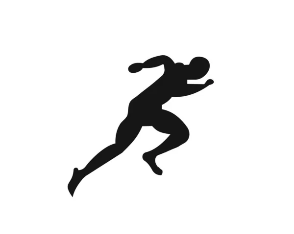 Logo Sport Running Man Front View Plantilla Logotipo Silueta Hombre — Vector de stock