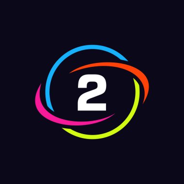 Teknoloji Logosu 2. Harf Tasarımı. Mektup 2 Teknoloji Logosu. Ağ Logosu Şablonu