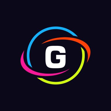 G harfi üzerinde teknoloji logosu tasarımı. G harfi teknoloji logosu. Ağ Logosu Şablonu