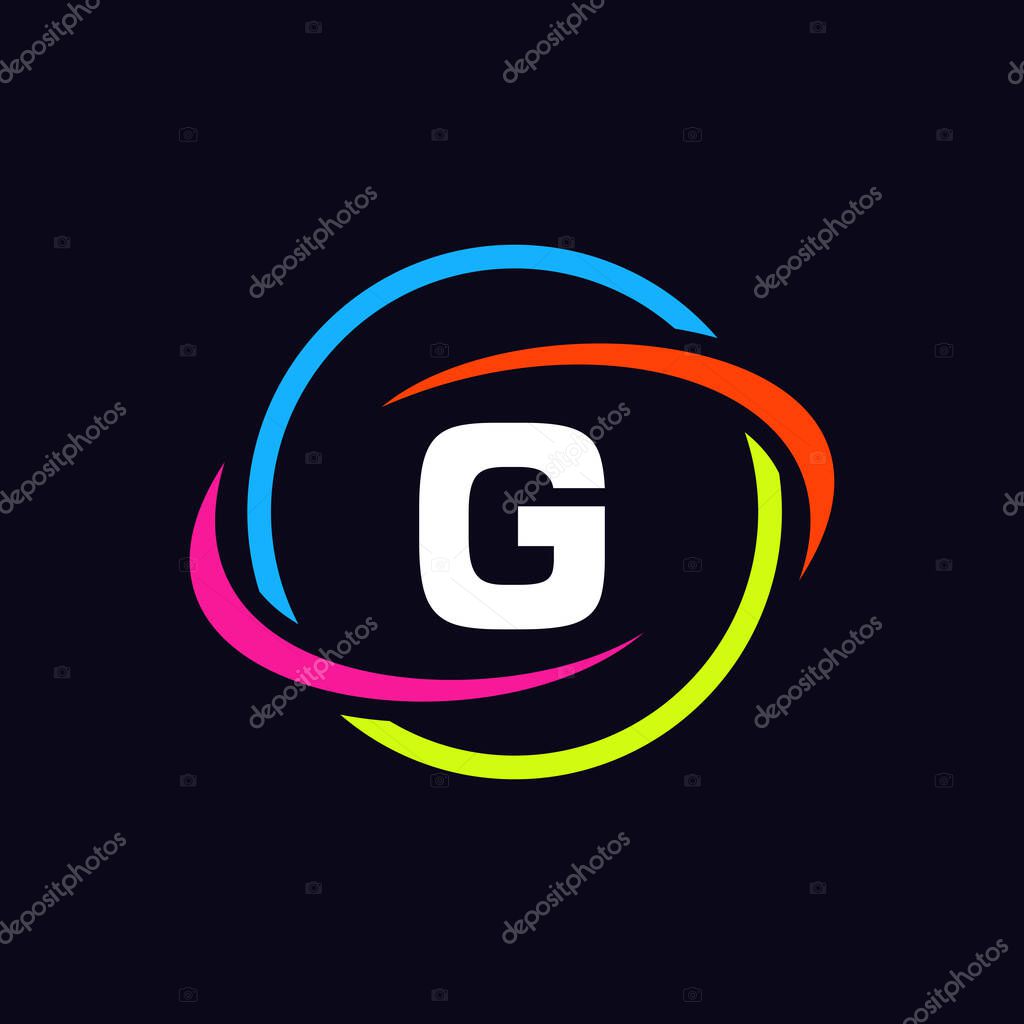 Technology Logo Design On G Letter Concept. Letter G Technology Logo. Networking Logo Template