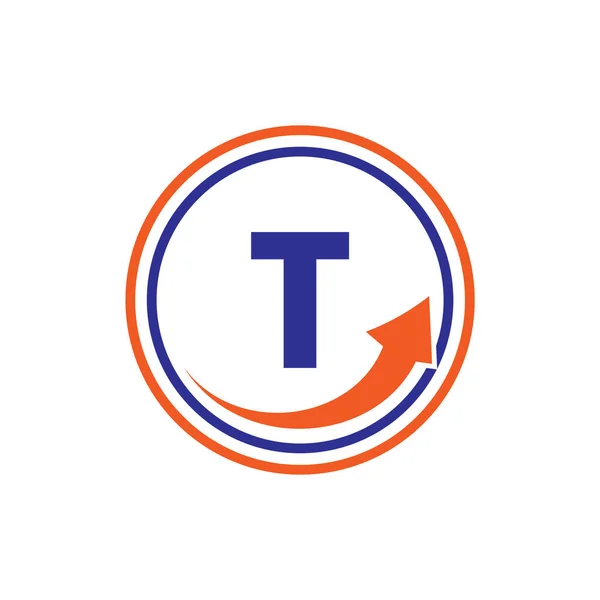 Logo Finanzas Con Flecha Crecimiento Letra Carta Marketing Negocios Financieros — Vector de stock