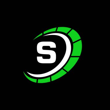 S harfi hız konseptinde spor araba logosu. Araba Servisi için Otomotiv Şablonu, S Harfi Logo Tasarımı ile Araba Tamiri