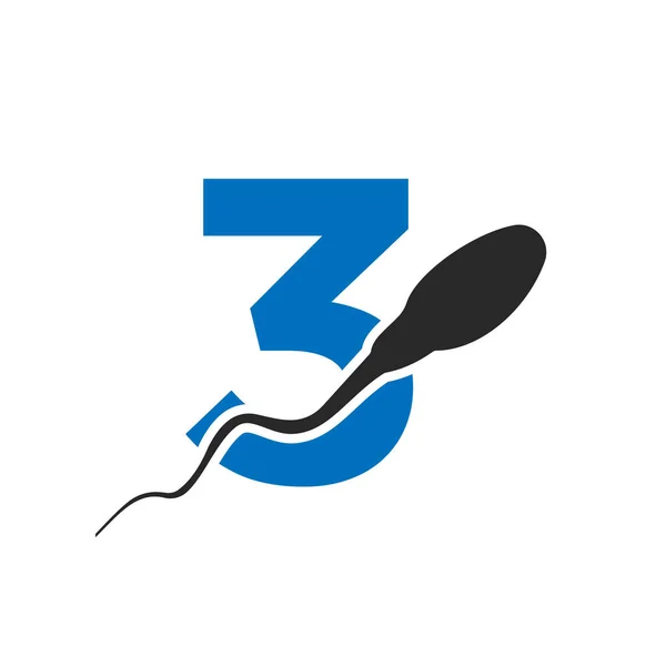 Sperm Egg Cell Logo Letter Template Sperm Bank Medical Logo — Stock Vector