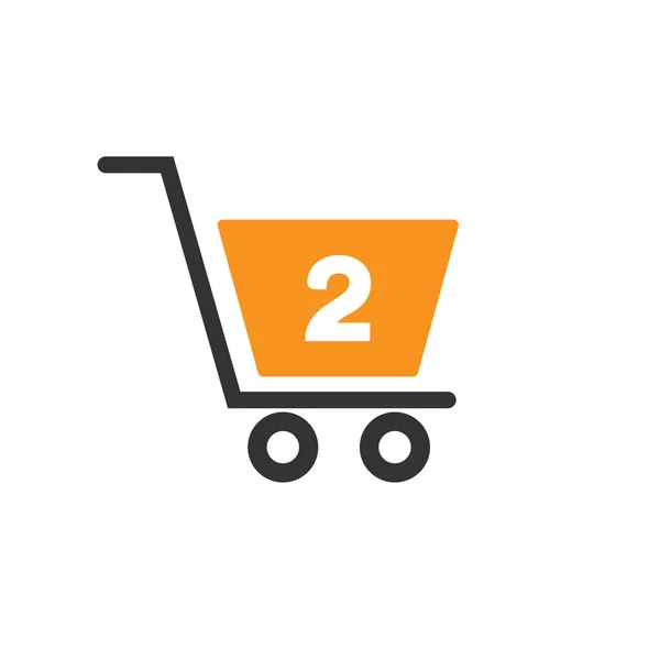 Einkaufswagen Auf Buchstabe Erste Online Und Shopping Logo Konzeptvorlage — Stockvektor