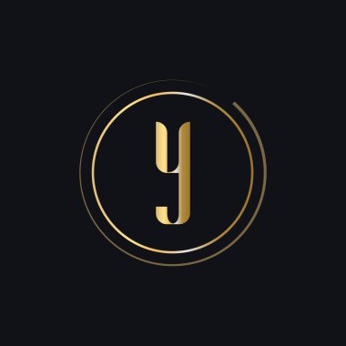 Y harfinin baş harfi altın renkli logo konsepti. Y logosu Modern ve Premium Logo Şablonu Güzellik, Moda, Lüks, Spa ve Kumaş Markası