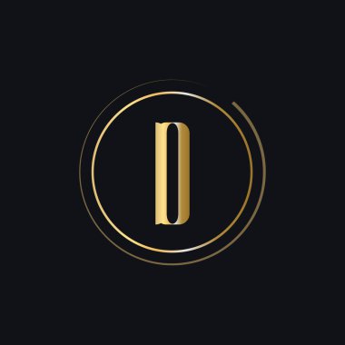 Üzerinde altın rengi lüks konsept olan D harfli logo. D Logosu Modern ve Premium Logo Şablonu Güzellik, Moda, Lüks, Spa ve Kumaş Markası