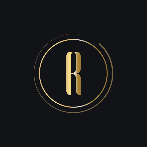 Logotipo Inicial Letra Con Concepto Lujo Del Color Dorado Logo — Vector de stock