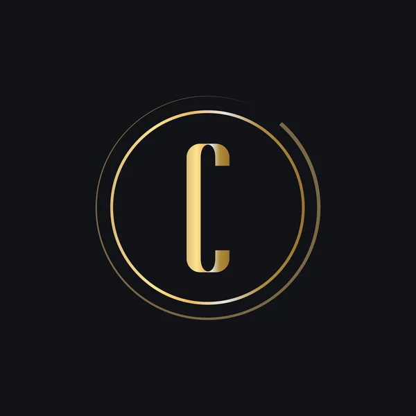 Inisial Letter Logo Gold Color Luxury Concept Logo Design Modern - Stok Vektor