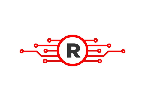 Brev Logo Design Mall Brev För Cyber Logo Skydd Teknik — Stock vektor