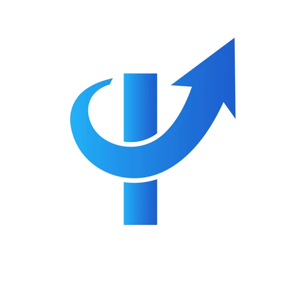 Logotipo Marketing Financeiro Carta Conceito Seta Crescimento Inicial Modelo Design — Vetor de Stock