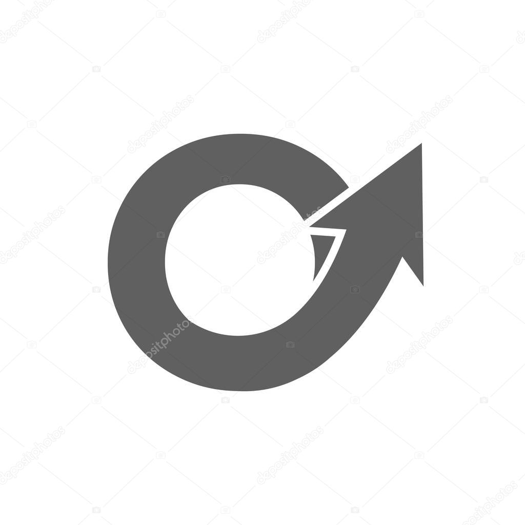 Financial Marketing Logo On Letter O, Initial Growth Arrow Concept. Fundraising Financial And Accounting Management Logo Design Template