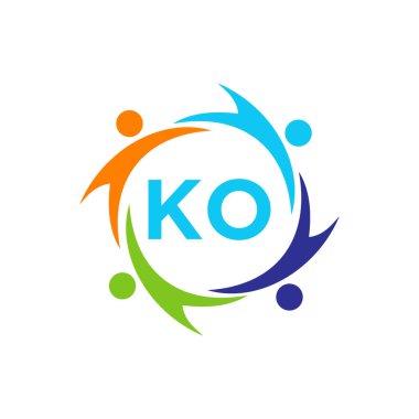 KO 'daki Charity Logo Şablonu, İlk Birlik Vakfı İnsan Logosu İşareti. Birlik Ekibi Çalışma Logosu Şablonu ile Birlikte Tasarım