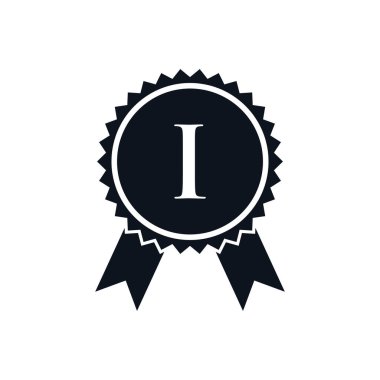 I Logo Şablonu 'nda madalya kazanan kişi. I Harfi Vektöründe En Çok Satan Rozet İmza Logosu Tasarımı