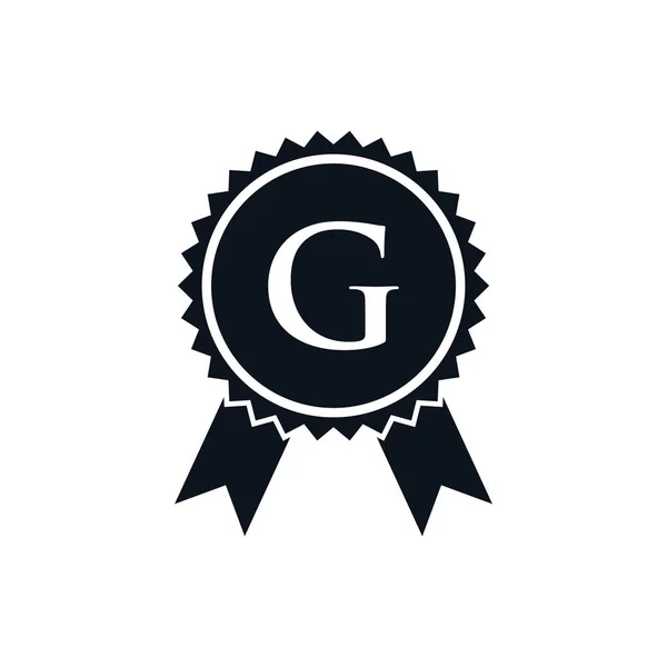 Vinnare Award Certified Medal Badge Logo Mall Teckenlogotyp För Bästsäljare — Stock vektor