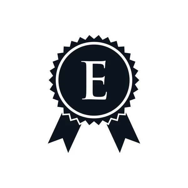 Insignia Medalla Certificada Del Premio Del Ganador Plantilla Del Logotipo — Vector de stock