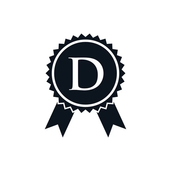 Сертифицированный Медальный Знак Лауреата Шаблоне Логотипа Дизайн Логотипа Бестселлера Букву — стоковый вектор