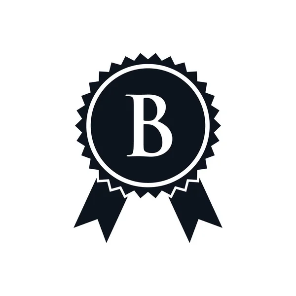 Winner Award Medal Badge Icon Letter Logo Template Best Seller — Stock Vector