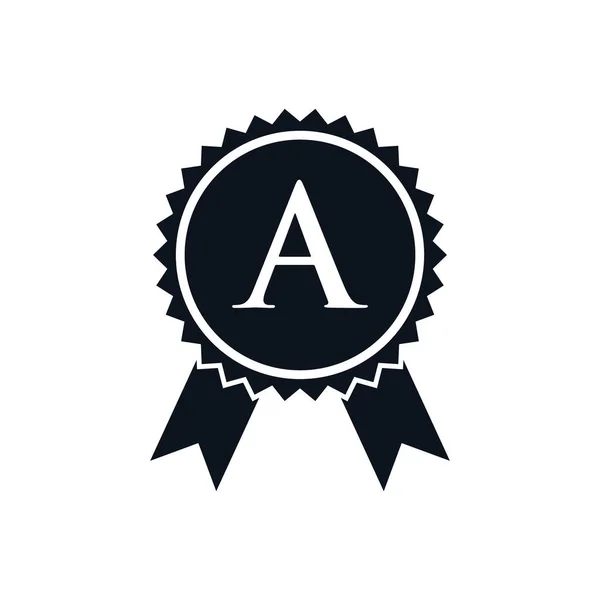 Insignia Medalla Certificada Del Premio Del Ganador Una Plantilla Logotipo — Archivo Imágenes Vectoriales