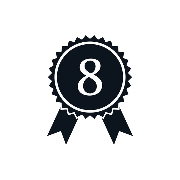 Восьмое Место Знак Победителя Шаблон Дизайна Дизайн Логотипа Бестселлера Знак — стоковый вектор