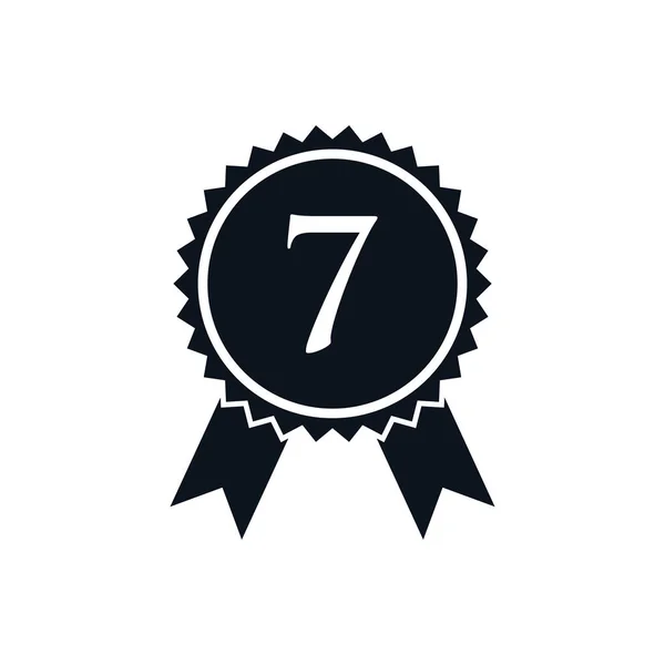 7位入賞者バッジロゴデザインテンプレート ベストセラーバッジサインロゴデザイン上の手紙4 — ストックベクタ