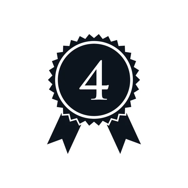 4位入賞者バッジロゴデザインテンプレート ベストセラーバッジサインロゴデザイン上の手紙4 — ストックベクタ