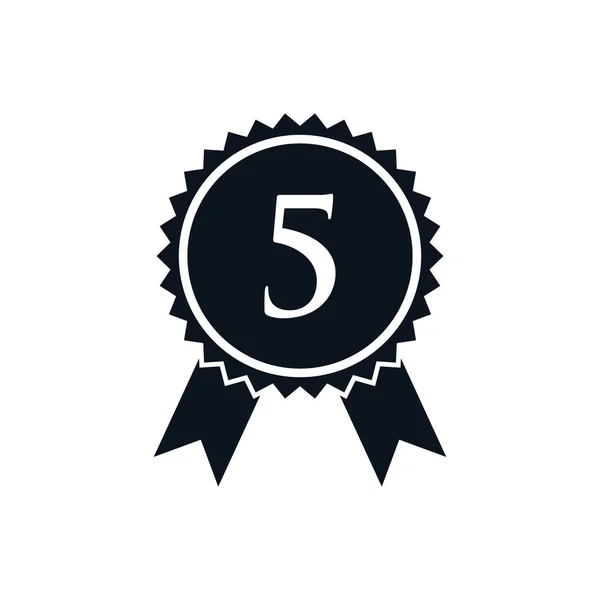 Modelo Projeto Logotipo Emblema Vencedor Lugar 5Th Melhor Sinal Emblema —  Vetores de Stock