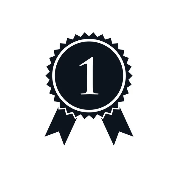Első Helyezett Győztes Logó Award Label First Winner Logo Jelvény — Stock Vector