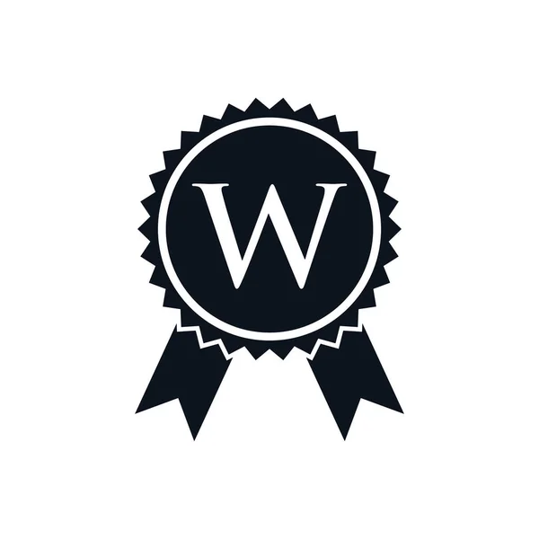 Emblema Medalha Certificada Prémio Vencedor Modelo Logotipo Design Logotipo Sinal — Vetor de Stock
