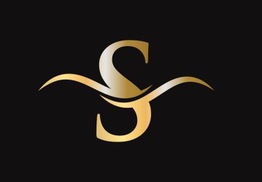 S harfi logosu. Lüks markalar için S Logosu. Şirketiniz için zarif ve şık S logosu tasarımı