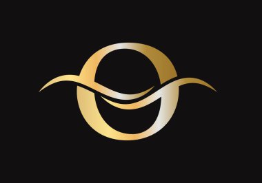 Su dalgası konseptli birinci sınıf Logo Tasarımı. O harfi logo tasarımı modern lüks markalaşma ile