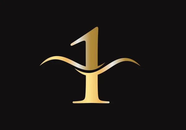 Conception Initiale Logo Gold Lettre Conception Logo Avec Concept Créatif — Image vectorielle