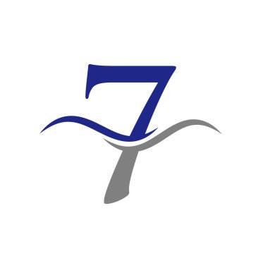 7 harfli logo vektör şablonu. 7 numaralı logo tasarımı. Lüks konseptli 7 logo tasarımı