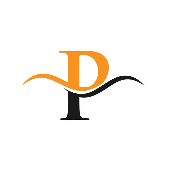 Premium Letter Logo Design Avec Concept Vague Eau Lettre Logo — Image vectorielle