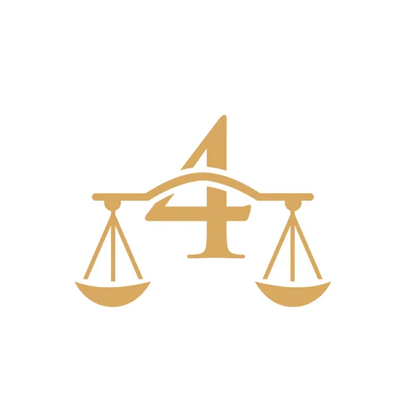 Návrh Loga Právnické Firmy Písmeno4 Advokát Spravedlnost Advokát Právní Služba — Stockový vektor